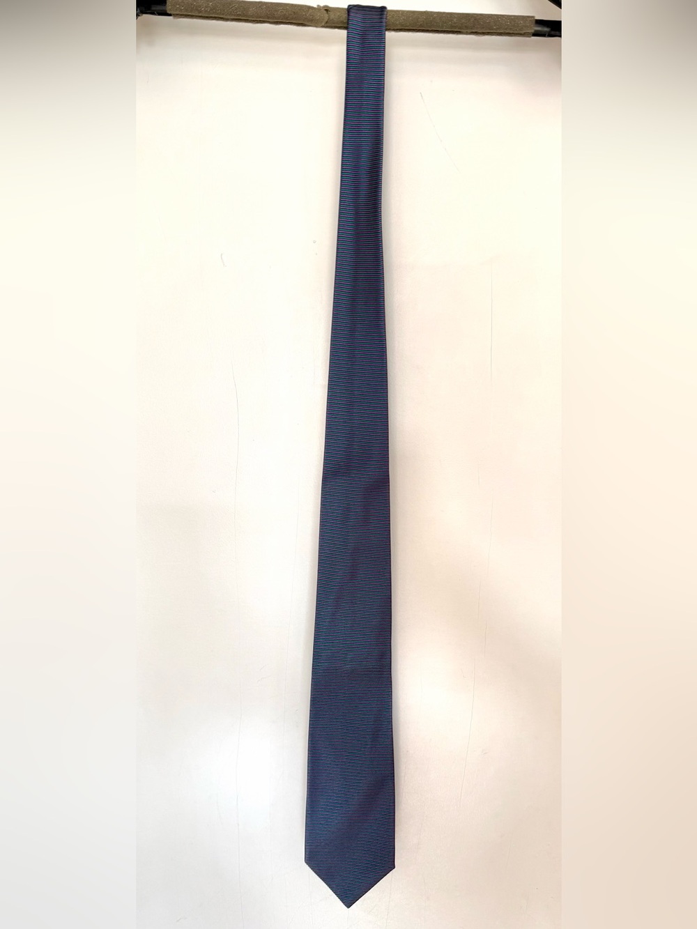 Etro Green/purple Narrow Stripe Silk Tie